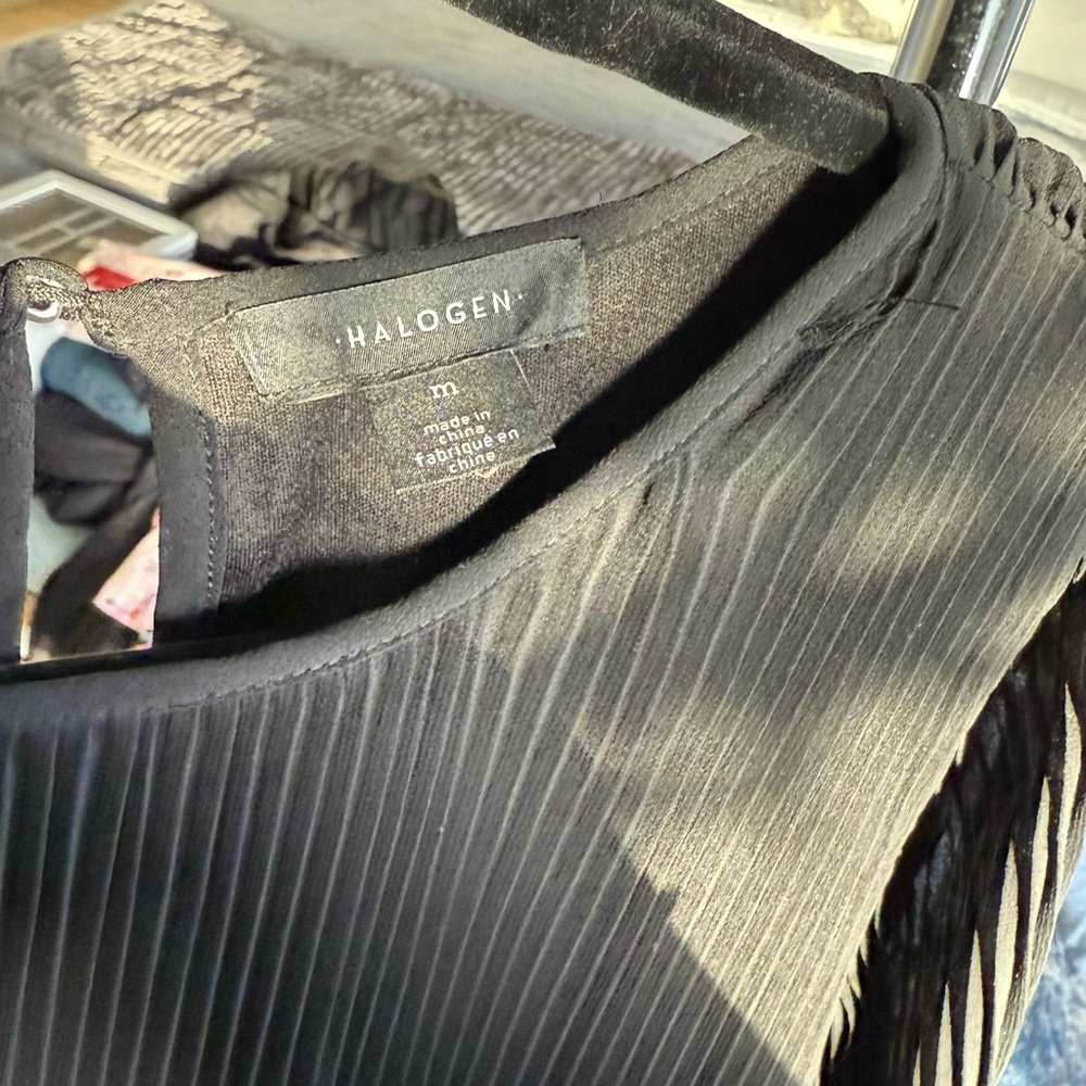 Halogen Black Pleated Dress